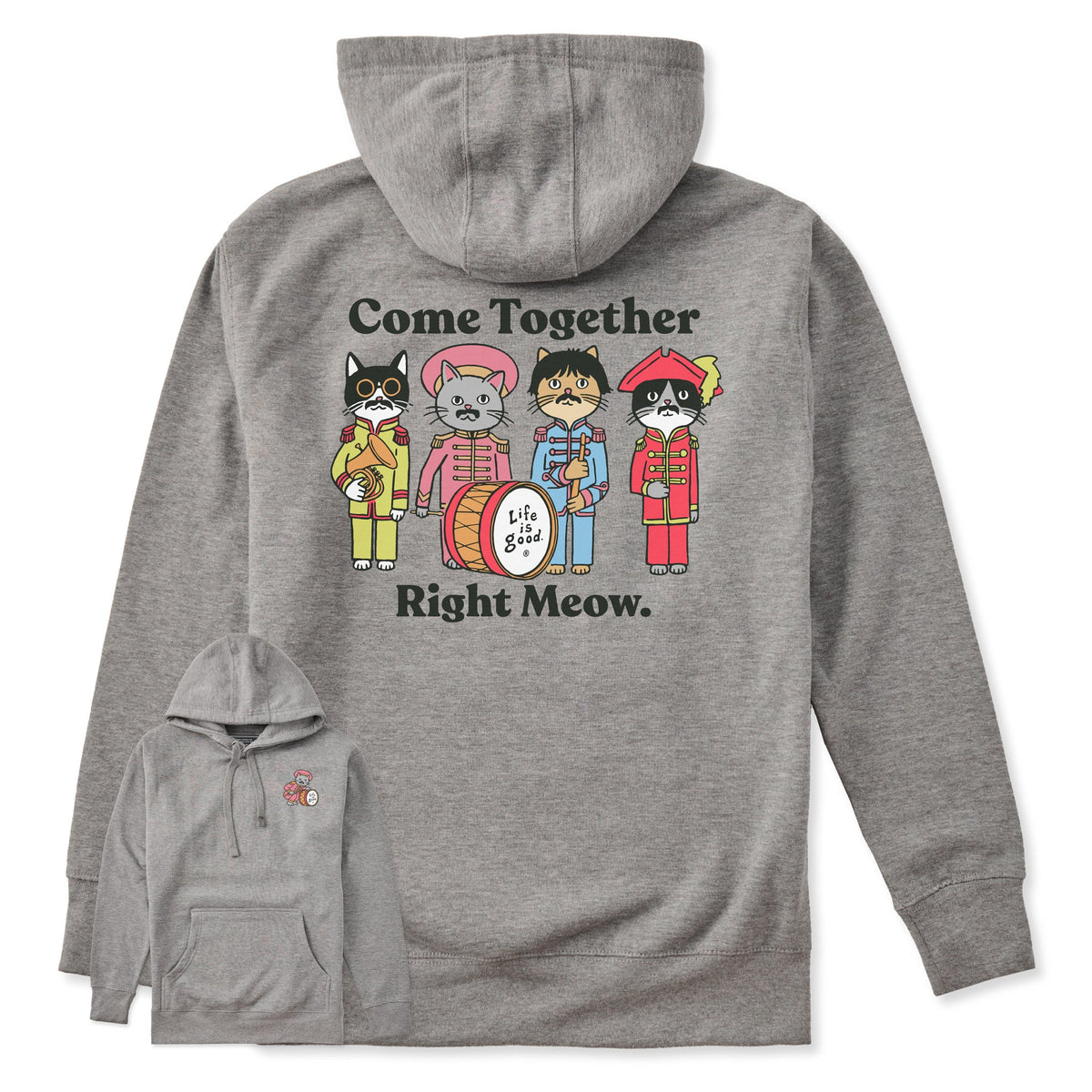 Adult Unisex Come Together Right Meow Every Wear Hoodie Sweatshirt