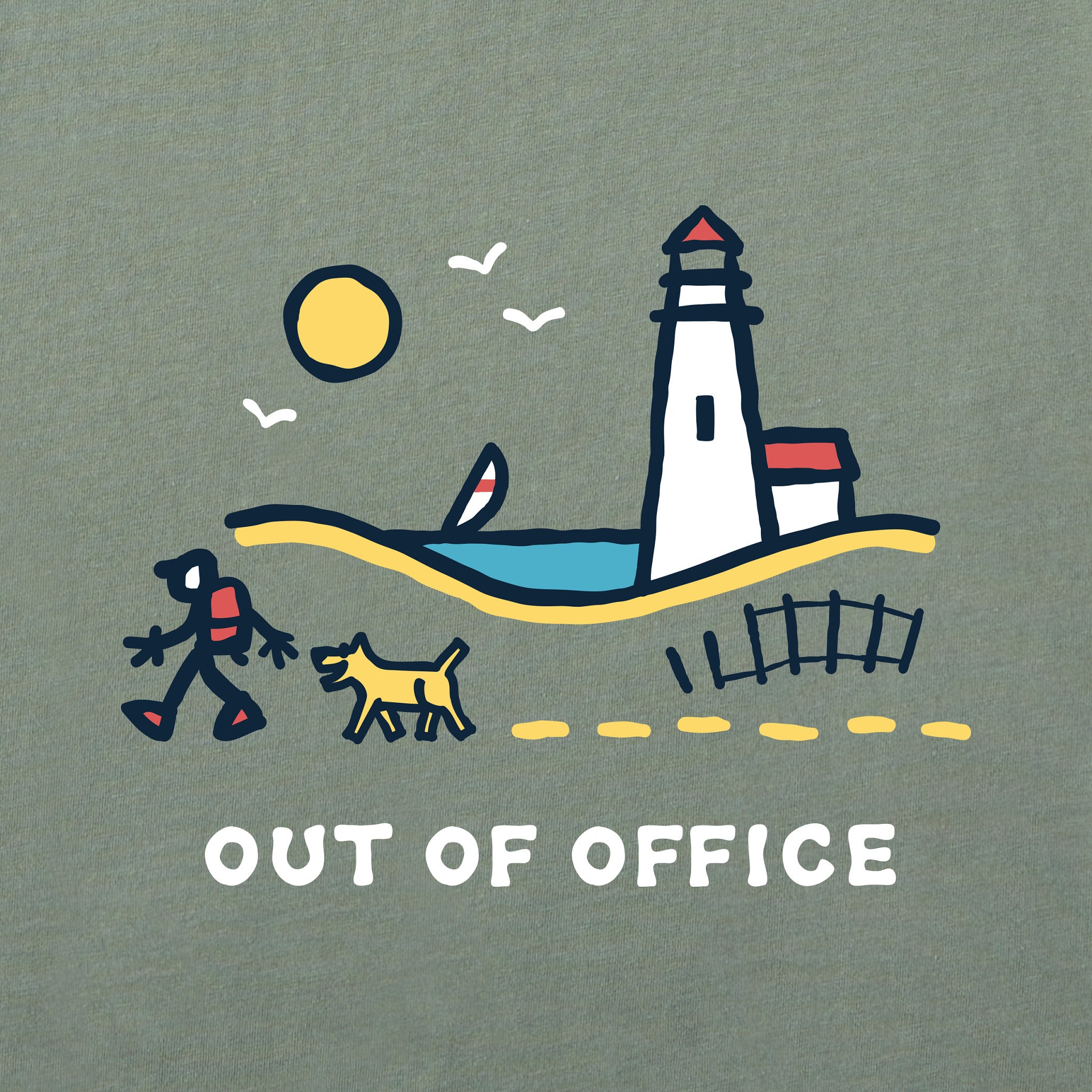Men's Jake & Rocket Lighthouse Walk OOO Short Sleeve Crusher Tee
