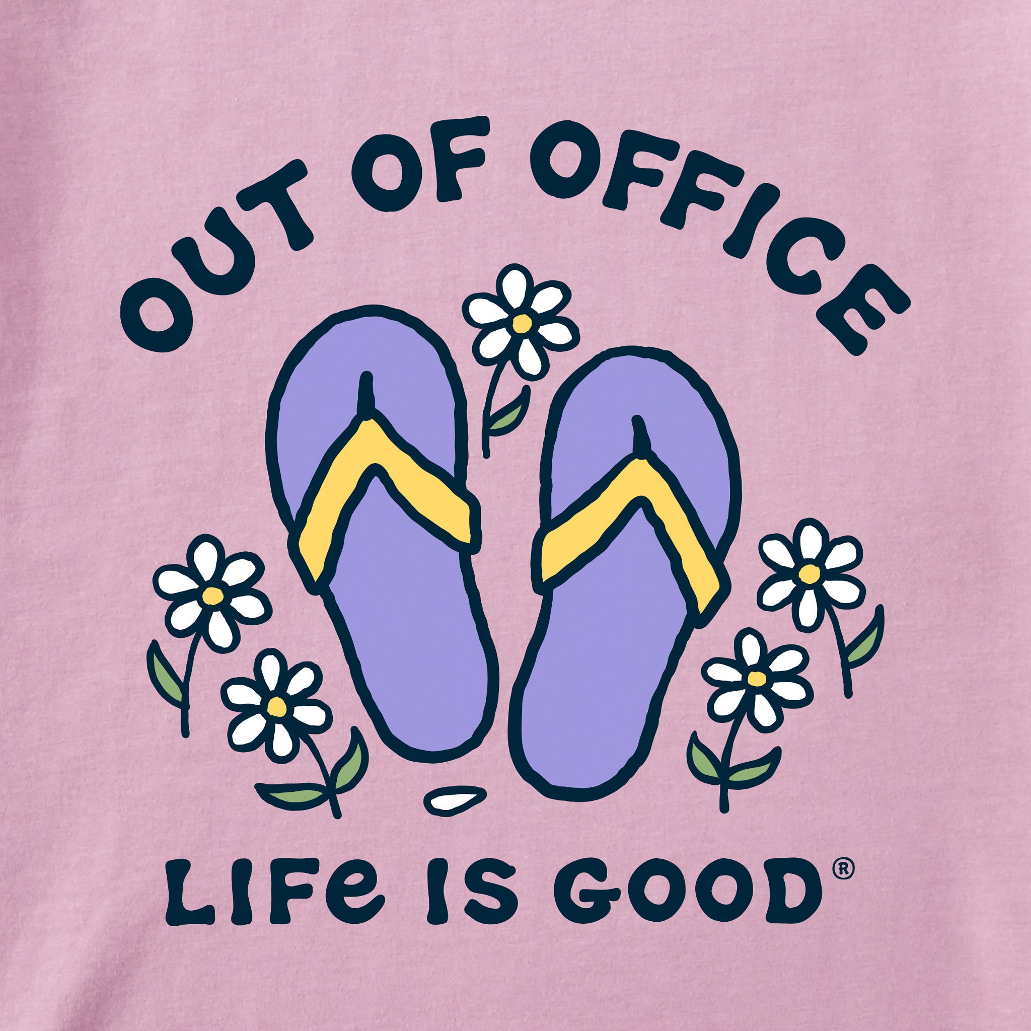 Women's Flip Flops & Daisies Out of Office Short Sleeve Crusher Boxy Tee
