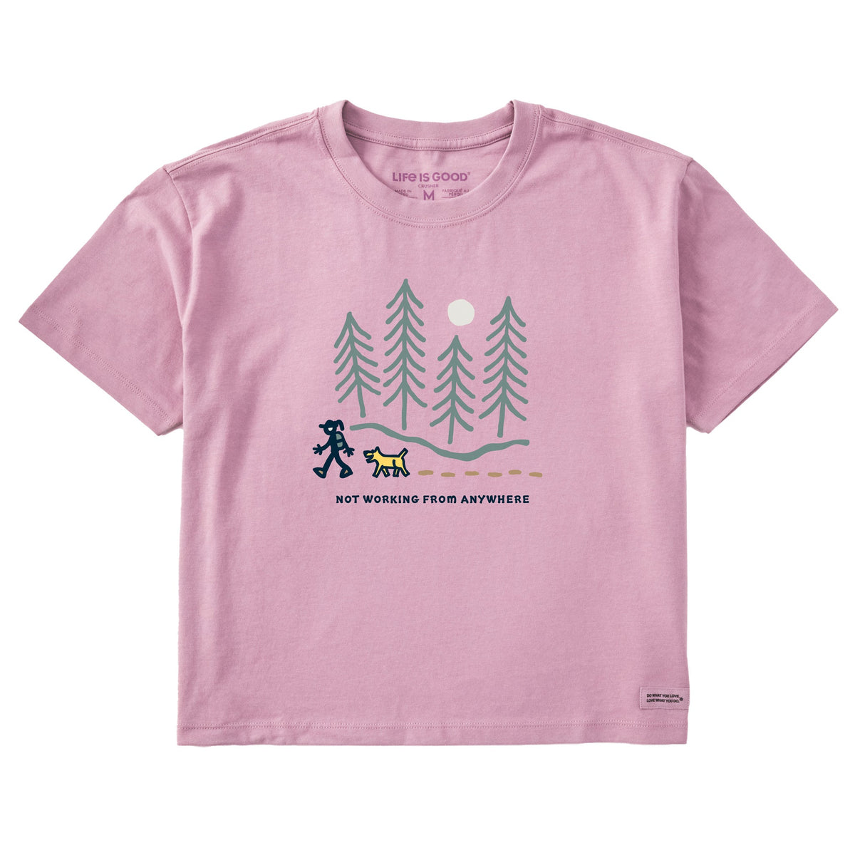 Women's Jackie Hiking Thru the Woods Not Working Short Sleeve Crusher Boxy Tee