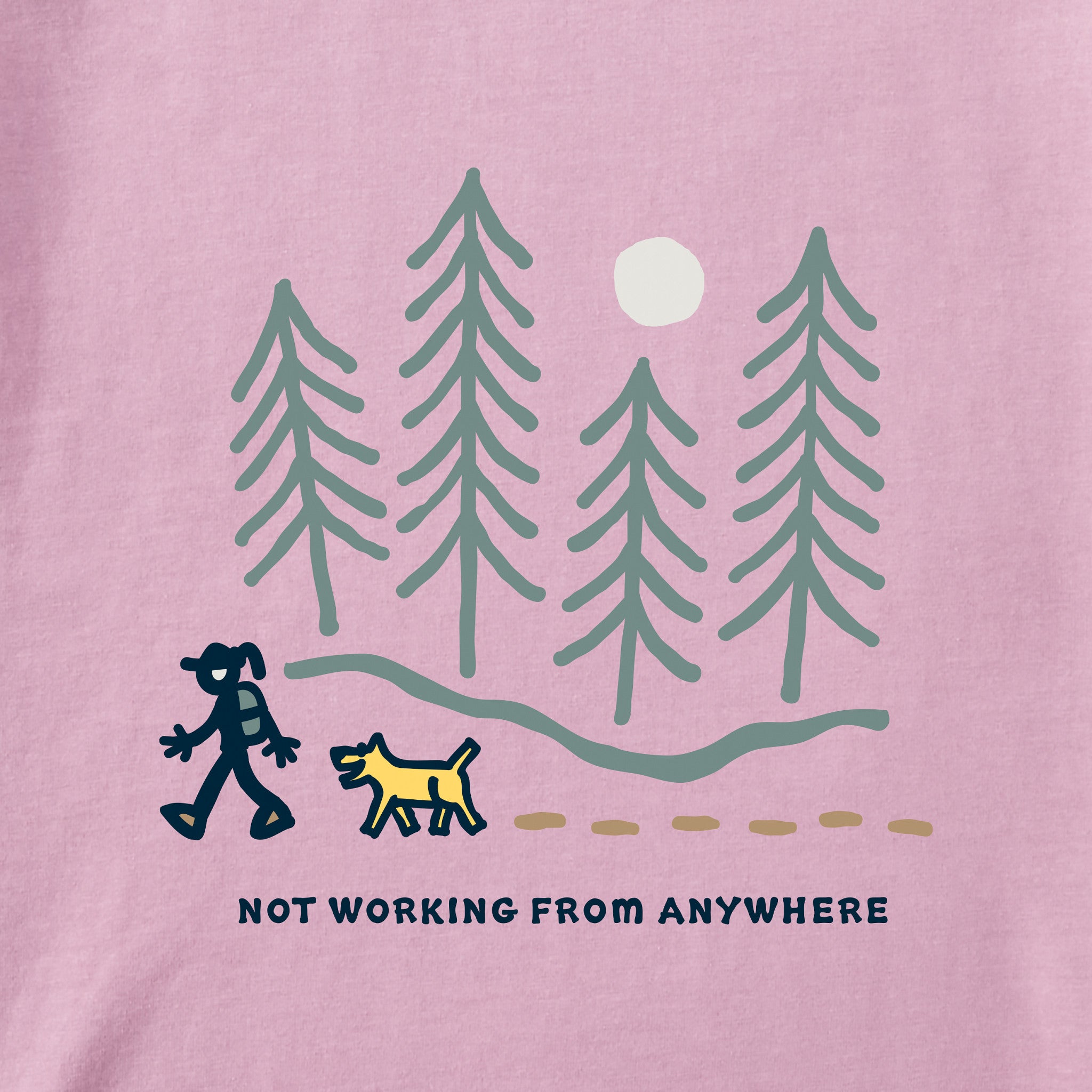 Women's Jackie Hiking Thru the Woods Not Working Short Sleeve Crusher Boxy Tee