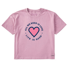 Women's Heart All We Need Short Sleeve Crusher Boxy Tee