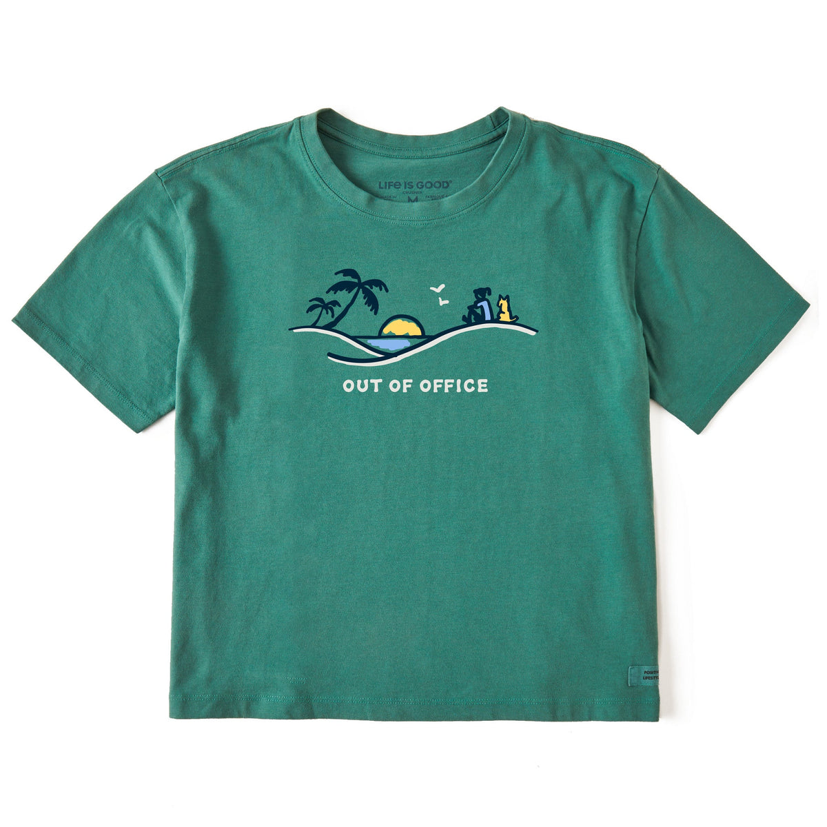 Women's Jackie Palm Sunset Out of Office Short Sleeve Crusher Boxy Tee