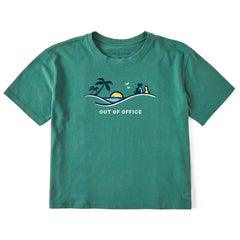 Women's Jackie Palm Sunset Out of Office Short Sleeve Crusher Boxy Tee