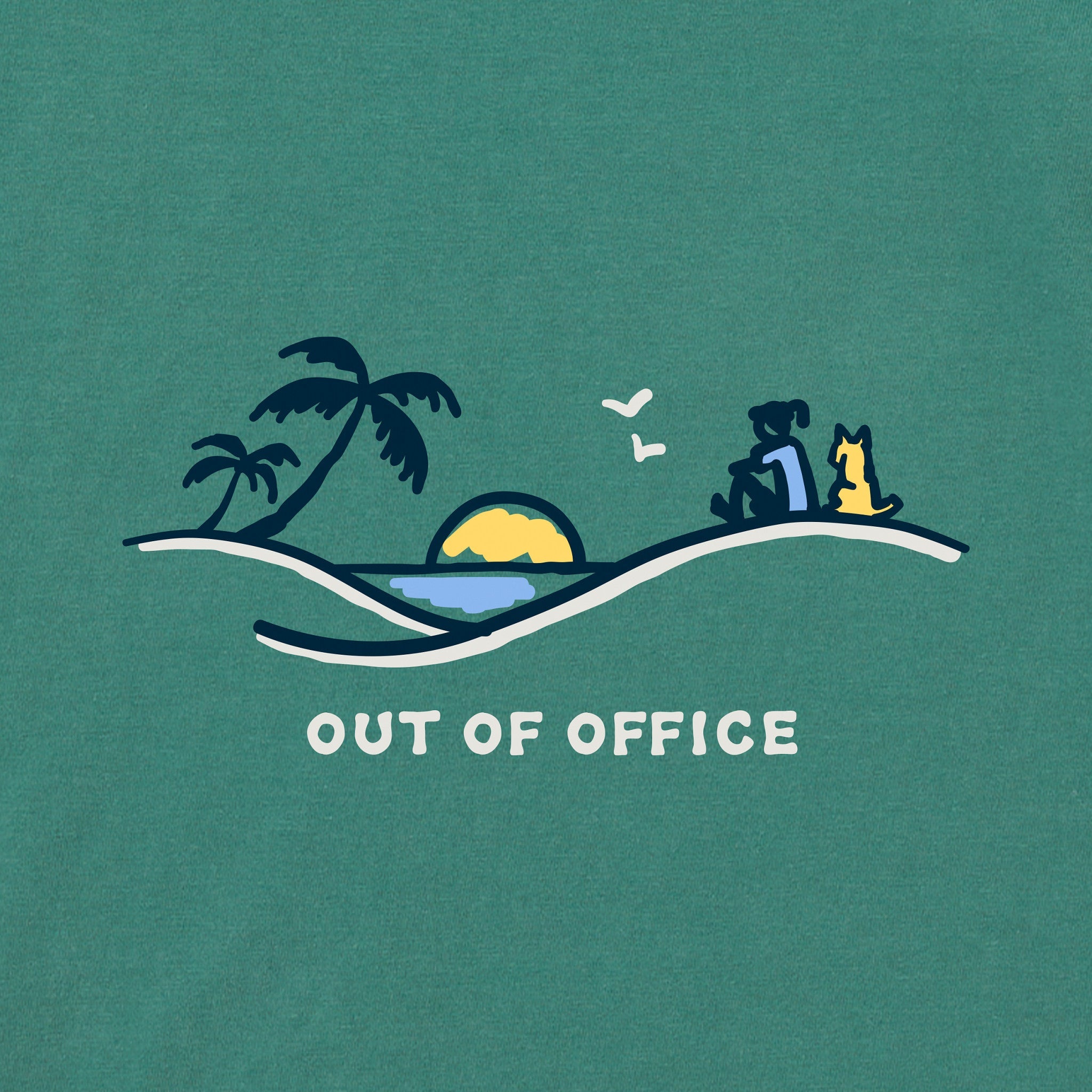 Women's Jackie Palm Sunset Out of Office Short Sleeve Crusher Boxy Tee