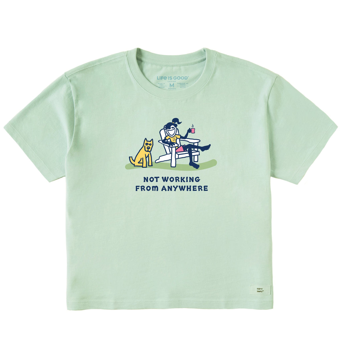 Women's Jackie and Rocket Coffee Not Working Short Sleeve Crusher Boxy Tee