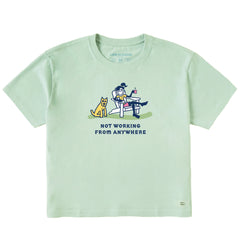 Women's Jackie and Rocket Coffee Not Working Short Sleeve Crusher Boxy Tee