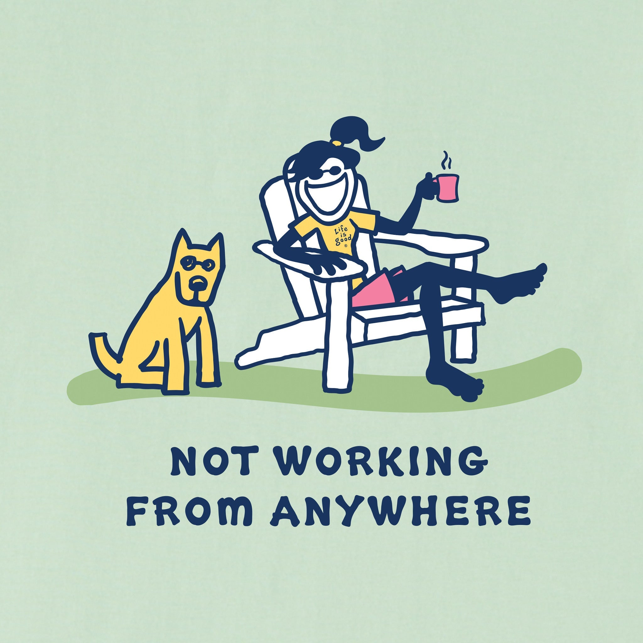 Women's Jackie and Rocket Coffee Not Working Short Sleeve Crusher Boxy Tee