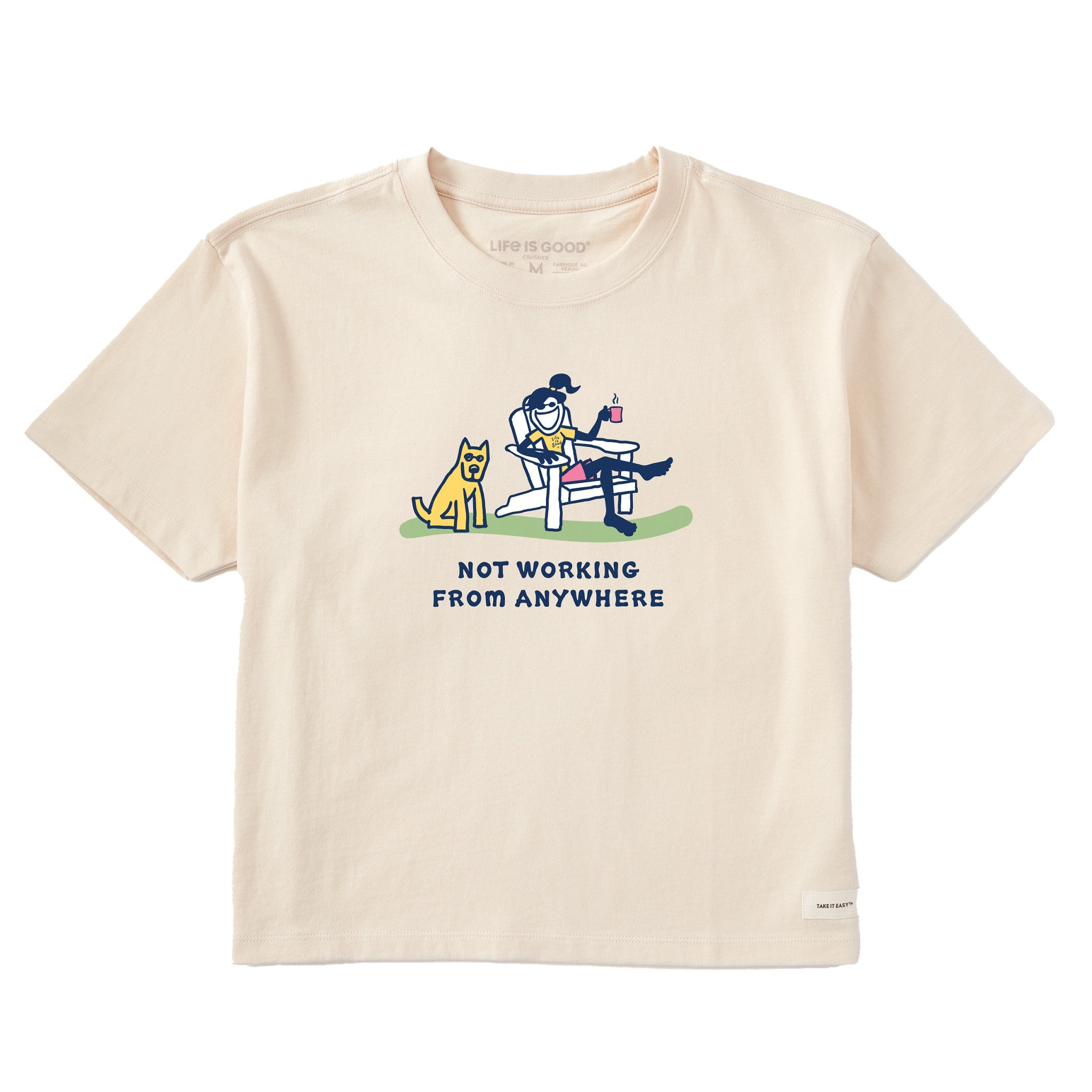 Women's Jackie and Rocket Coffee Not Working Short Sleeve Crusher Boxy Tee