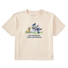 Women's Jackie and Rocket Coffee Not Working Short Sleeve Crusher Boxy Tee