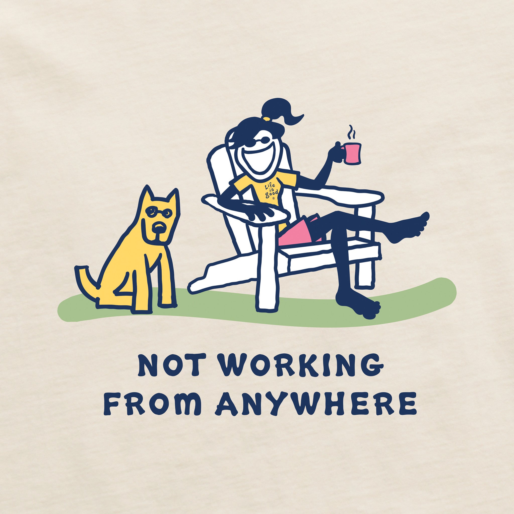 Women's Jackie and Rocket Coffee Not Working Short Sleeve Crusher Boxy Tee