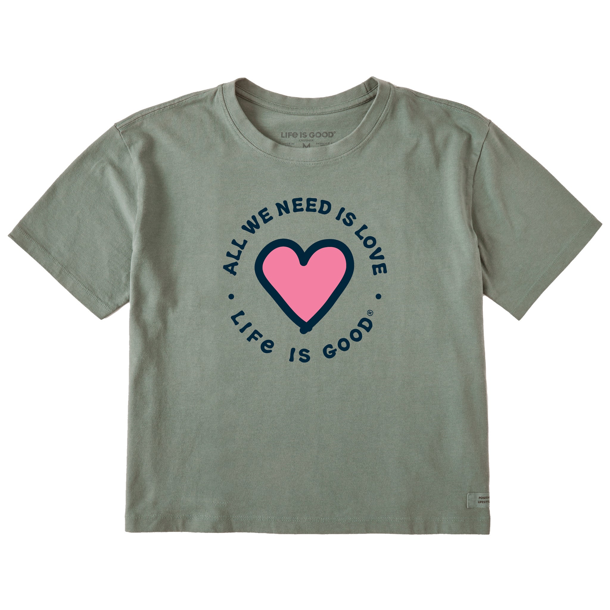 Women's Heart All We Need Short Sleeve Crusher Boxy Tee