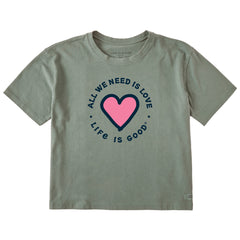 Women's Heart All We Need Short Sleeve Crusher Boxy Tee