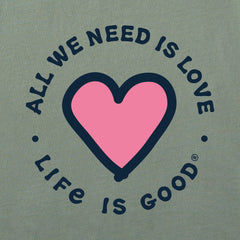 Women's Heart All We Need Short Sleeve Crusher Boxy Tee