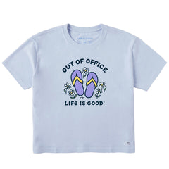Women's Flip Flops & Daisies Out of Office Short Sleeve Crusher Boxy Tee
