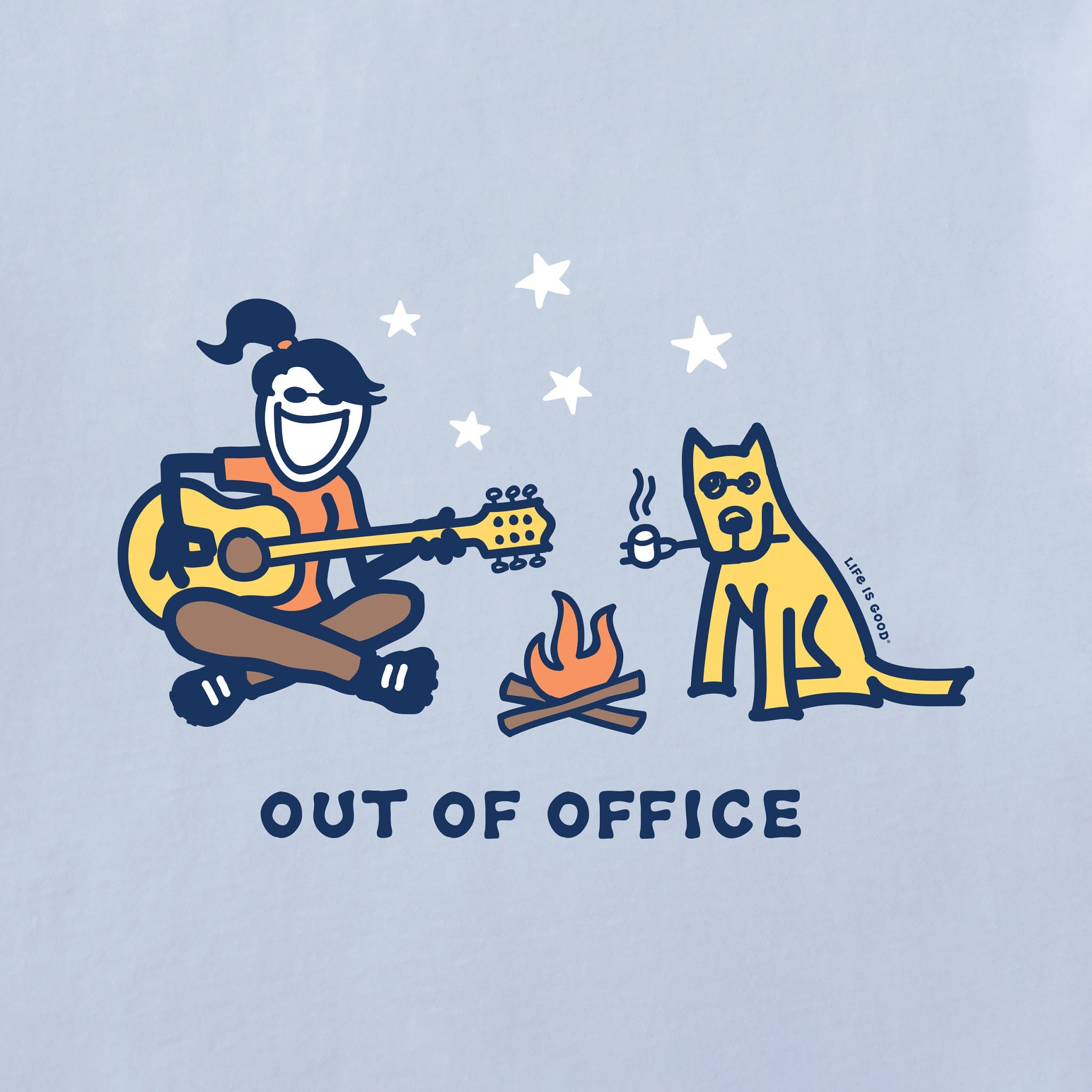 Women's Jackie & Rocket Camp Out of Office Short Sleeve Crusher Boxy Tee