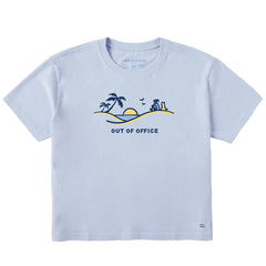 Women's Jackie Palm Sunset Out of Office Short Sleeve Crusher Boxy Tee