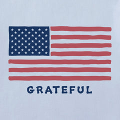 Women's Grateful USA Flag Short Sleeve Crusher Boxy Tee