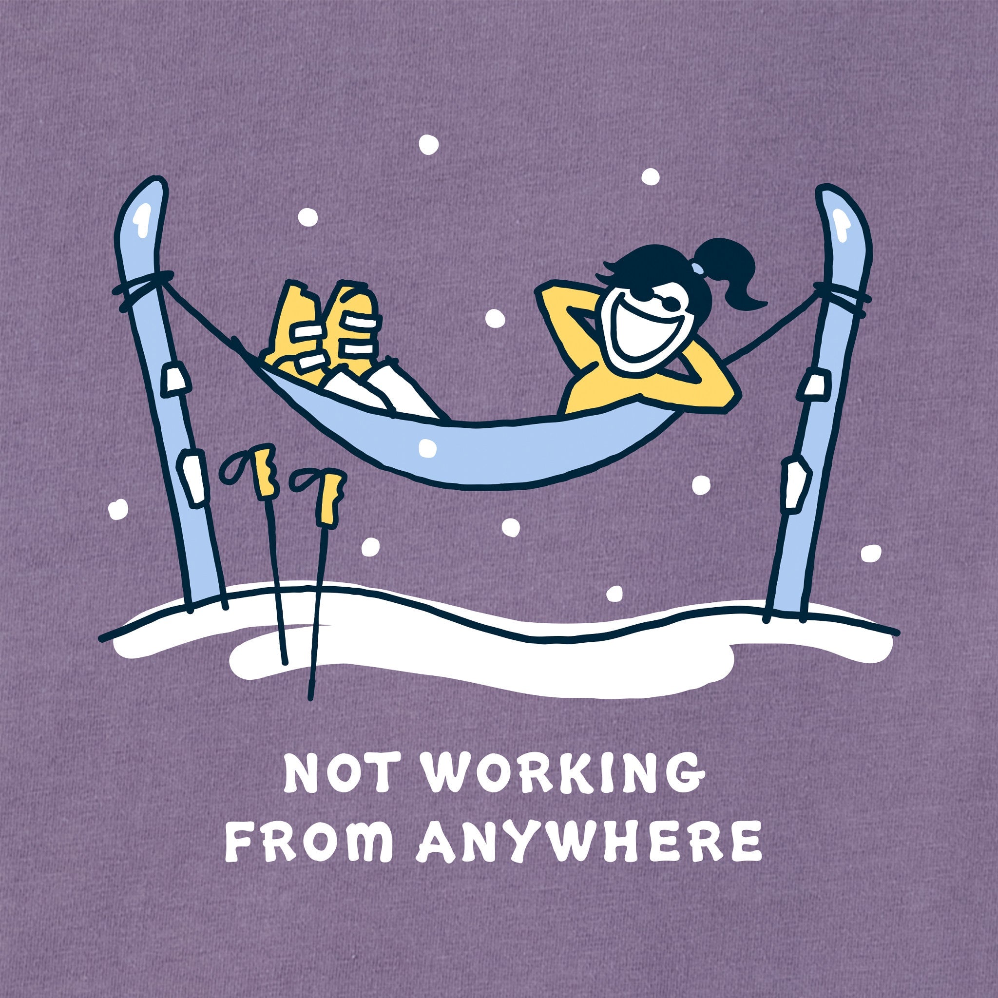 Women's Jackie Ski Hammock Not Working Short Sleeve Crusher Boxy Tee