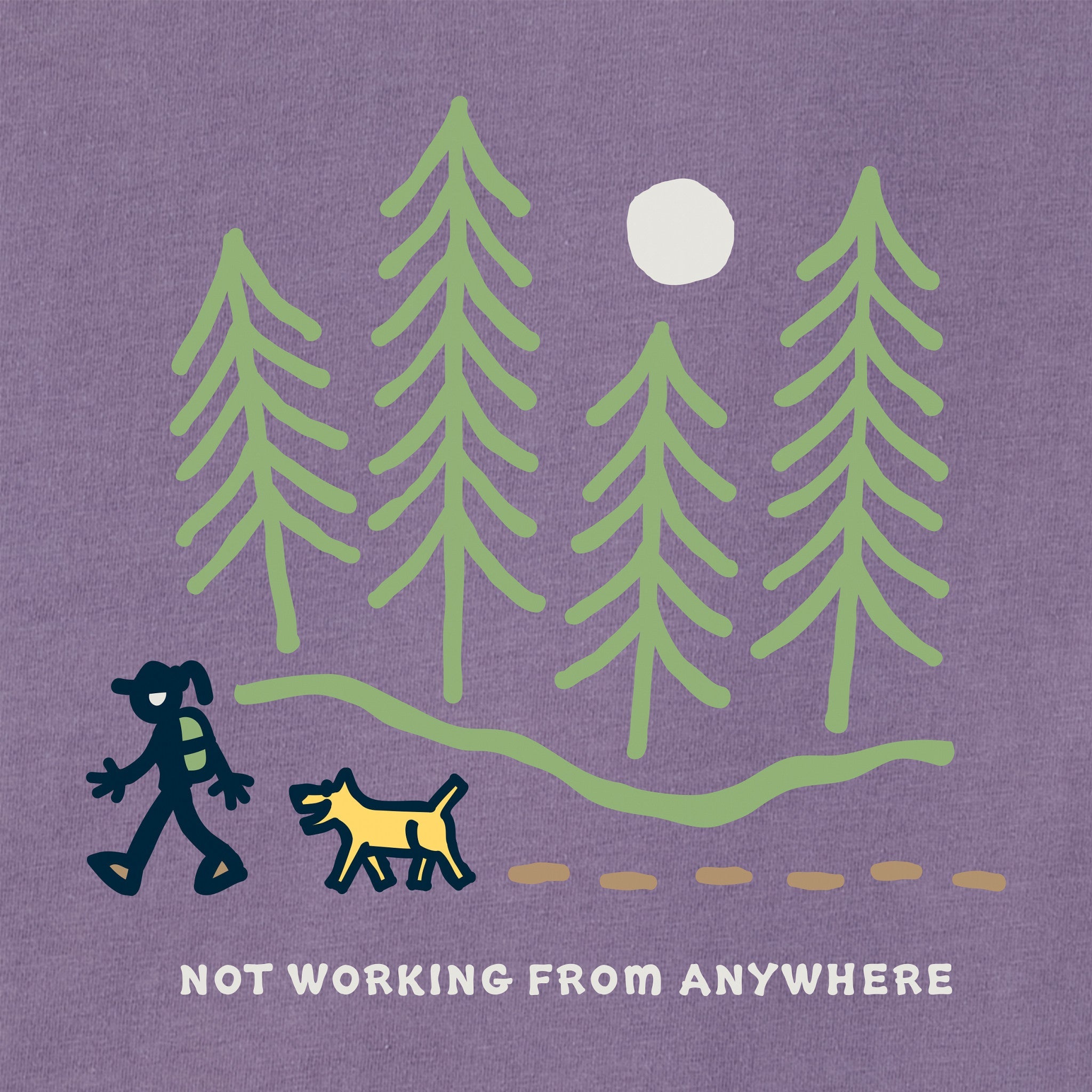 Women's Jackie Hiking Thru the Woods Not Working Short Sleeve Crusher Boxy Tee