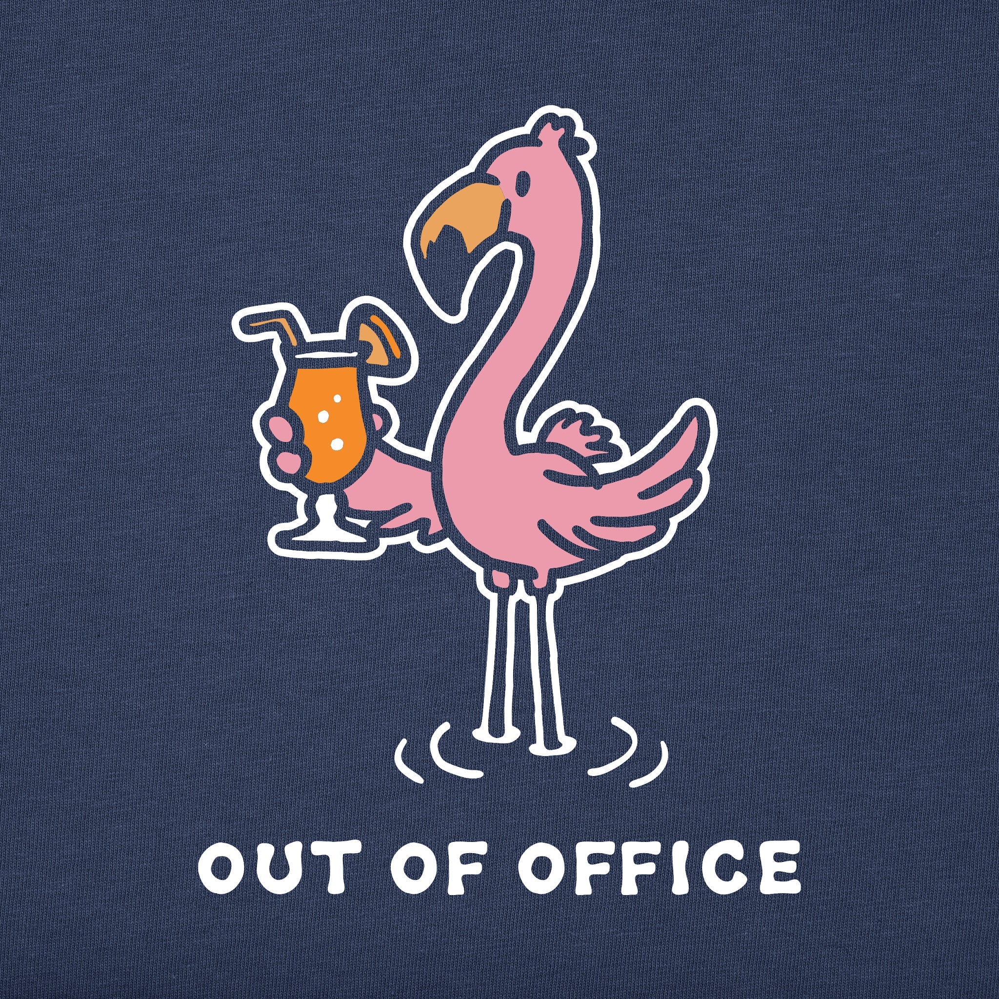 Women's Flamingo Cocktail Out of Office Short Sleeve Crusher Boxy Tee