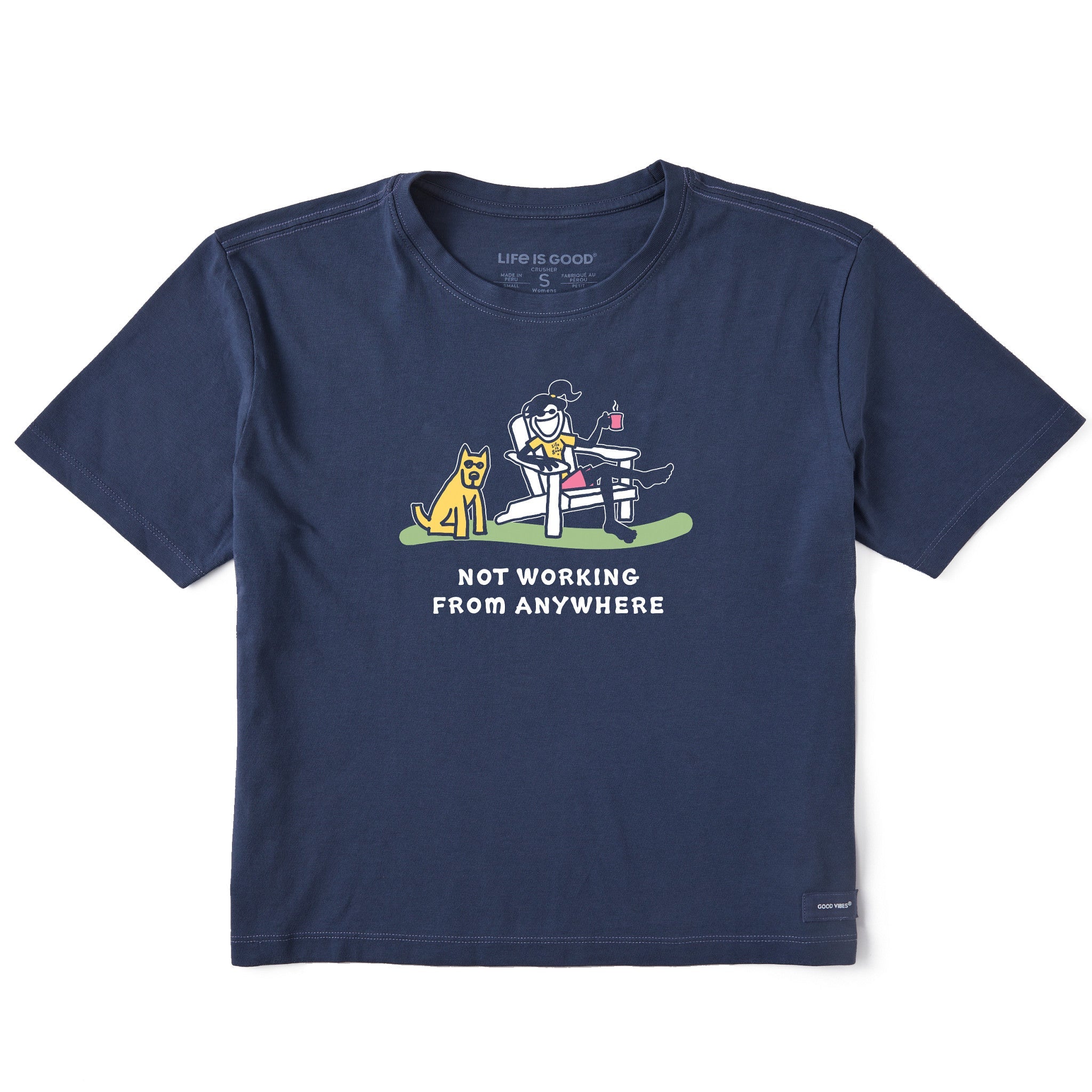 Women's Jackie and Rocket Coffee Not Working Short Sleeve Crusher Boxy Tee