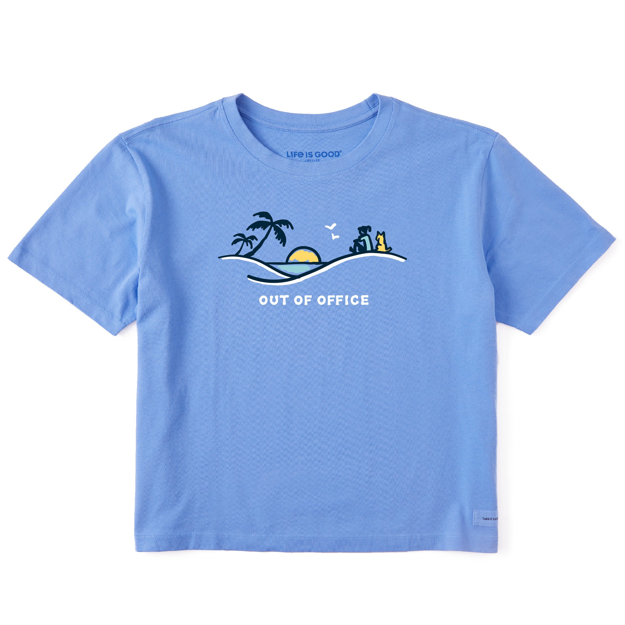 Women's Jackie Palm Sunset Out of Office Short Sleeve Crusher Boxy Tee