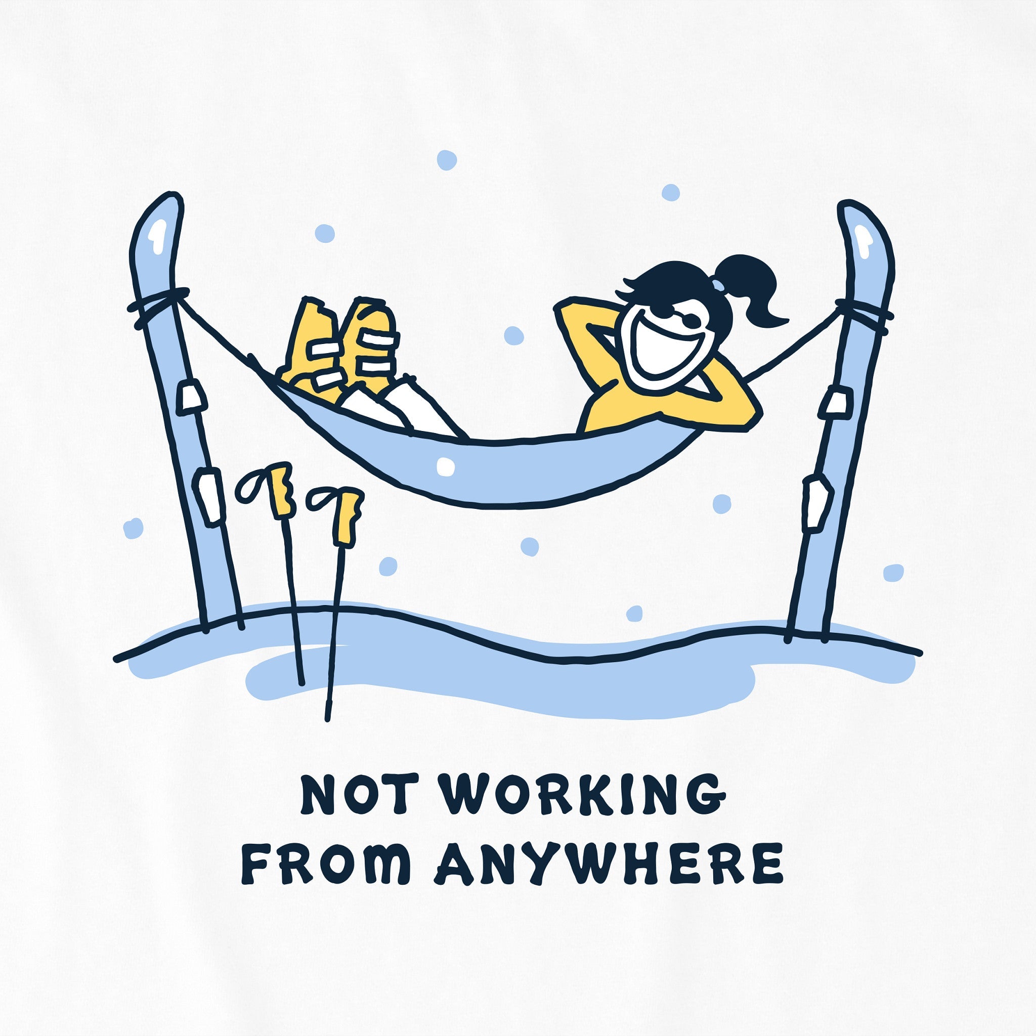 Women's Jackie Ski Hammock Not Working Short Sleeve Crusher Boxy Tee