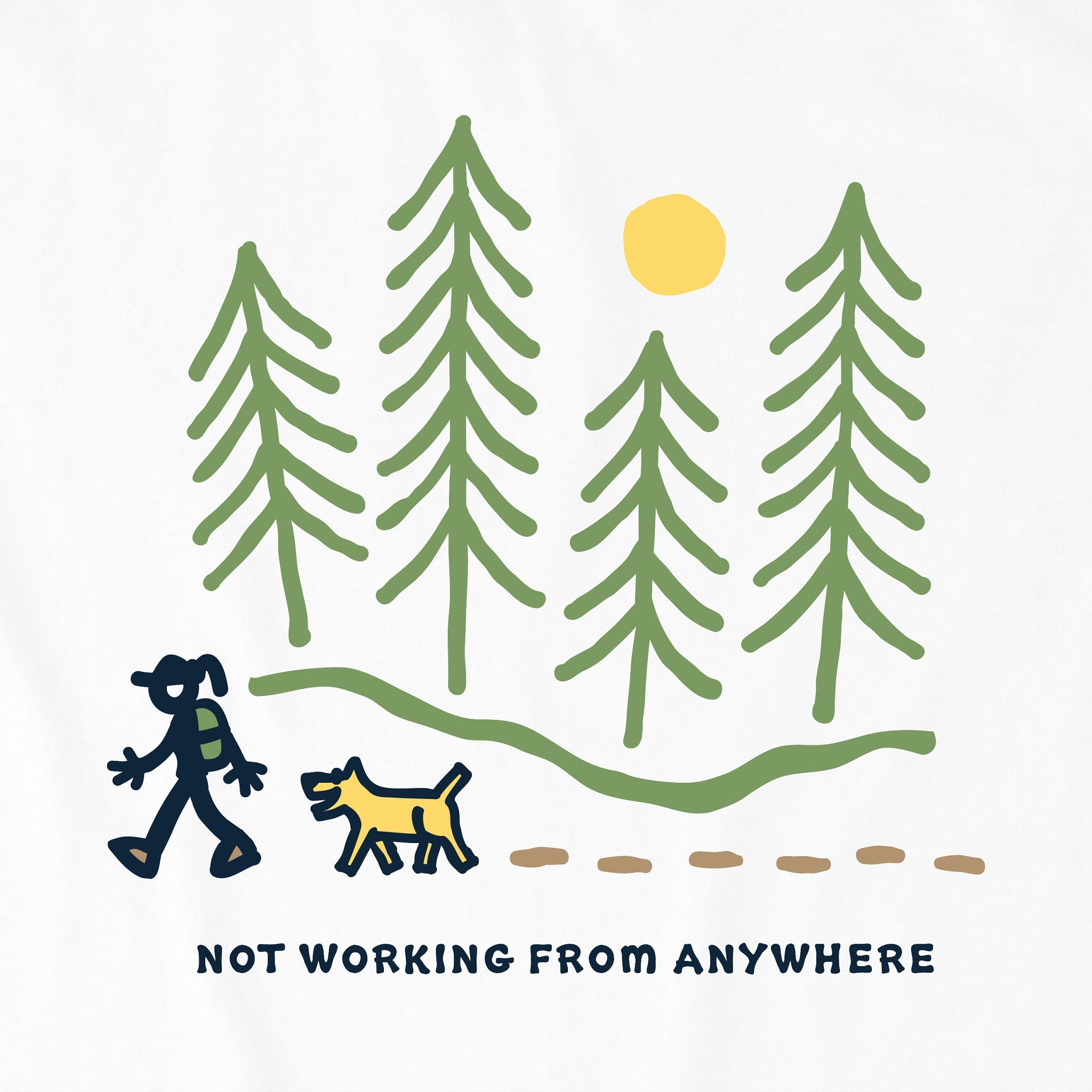 Women's Jackie Hiking Thru the Woods Not Working Short Sleeve Crusher Boxy Tee