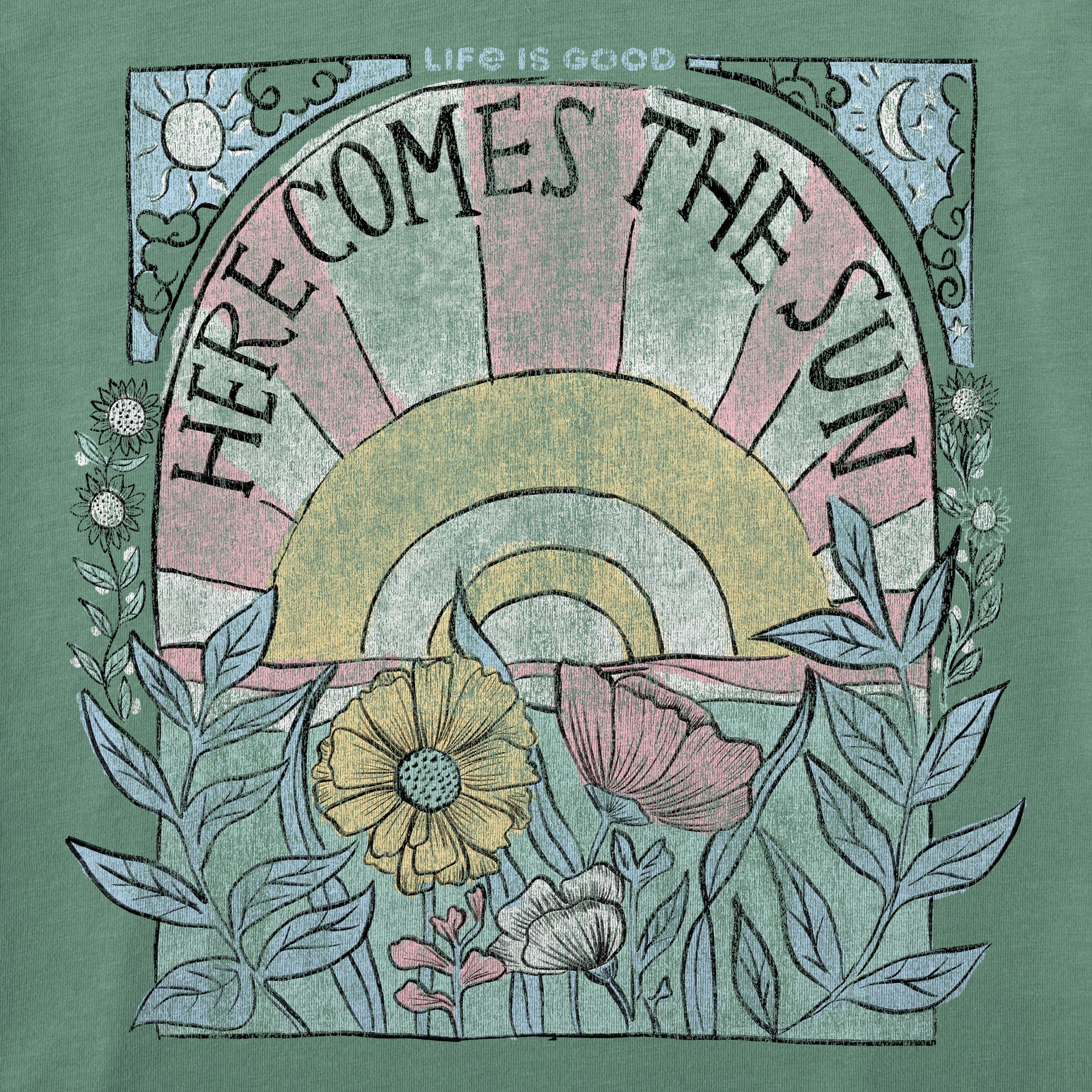 Women's Here Comes The Sun Hippie Short Sleeve Tee