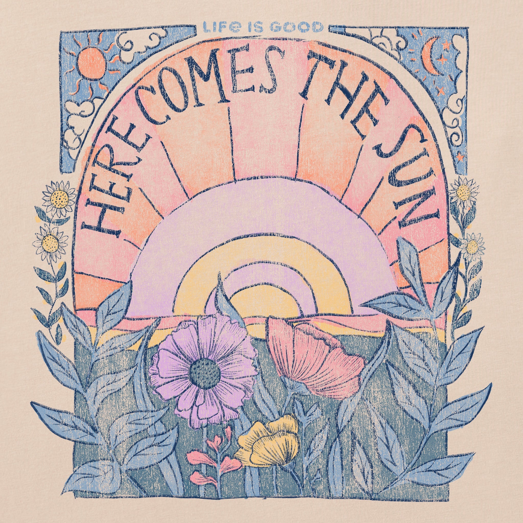 Women's Here Comes The Sun Hippie Short Sleeve Tee