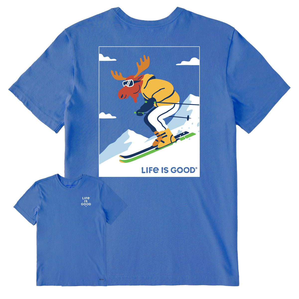 Men's Downhill Ski Moose Short Sleeve Crusher Tee