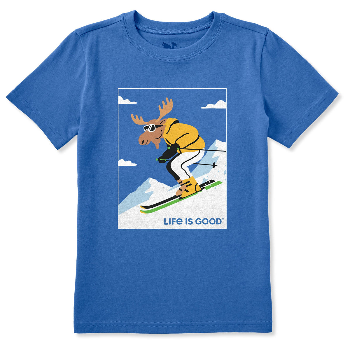 Kids Downhill Ski Moose Short Sleeve Crusher Tee