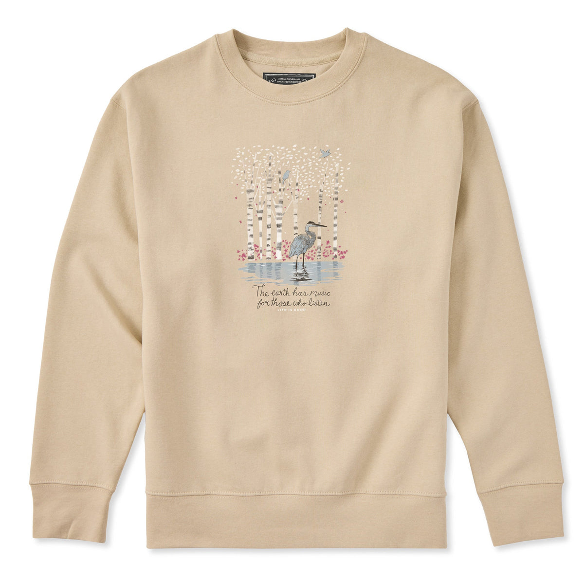 Adult Unisex Earth Has Music Heron Every Wear Crew Sweatshirt