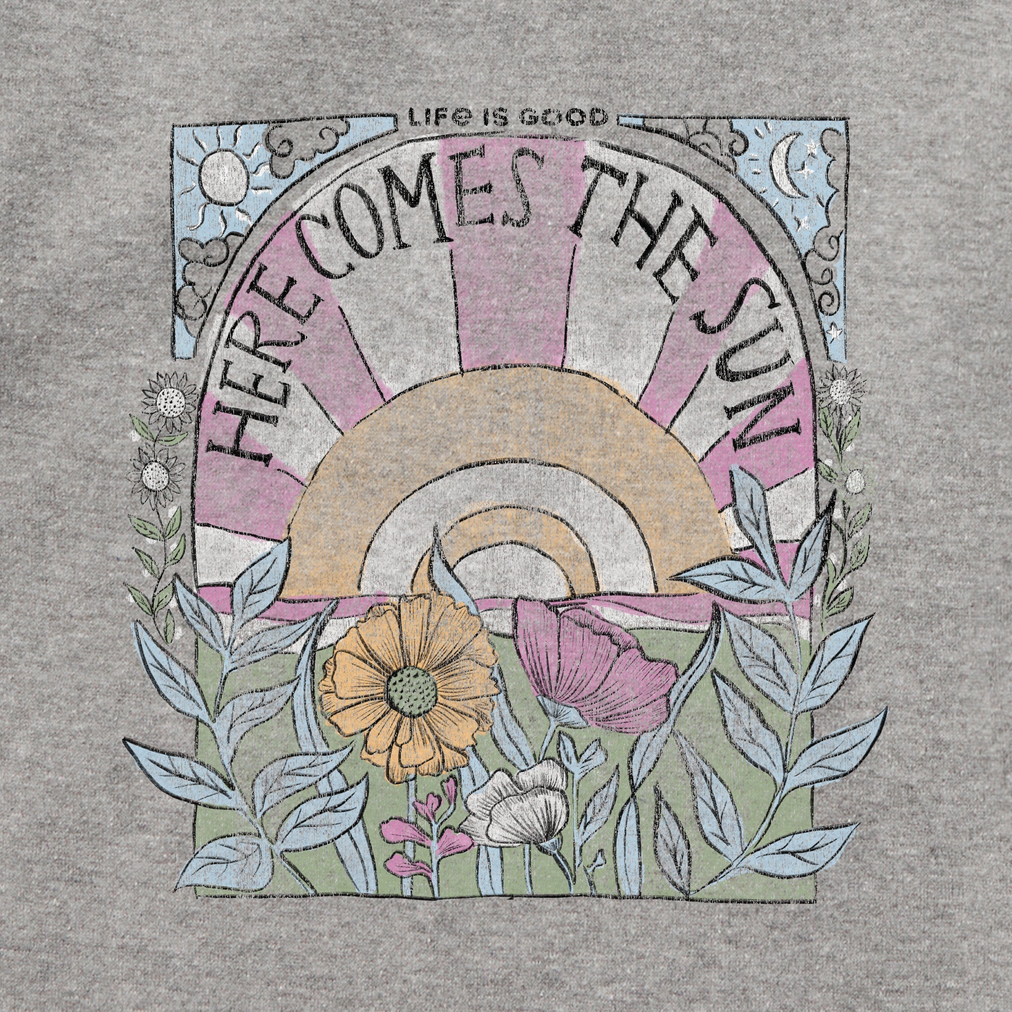 Adult Unisex Here Comes The Sun Hippie Every Wear Hoodie Sweatshirt