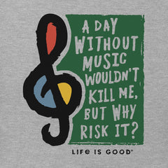 Men's A Day Without Music Short Sleeve Crusher Tee