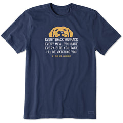 Men's I'll Be Watching You Yellow Lab Short Sleeve Crusher Tee