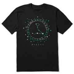 Men's Zodiac Constellation Pisces Short Sleeve Crusher Tee
