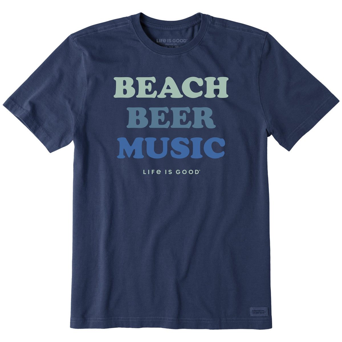 Men's Beach Beer Music Short Sleeve Crusher Tee