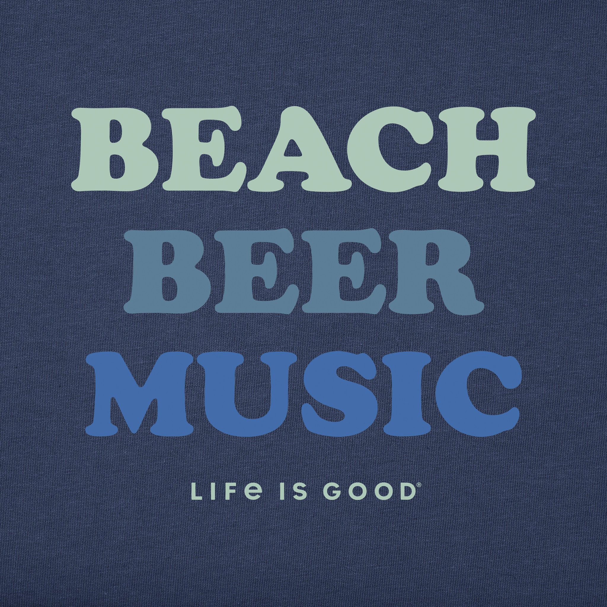 Men's Beach Beer Music Short Sleeve Crusher Tee