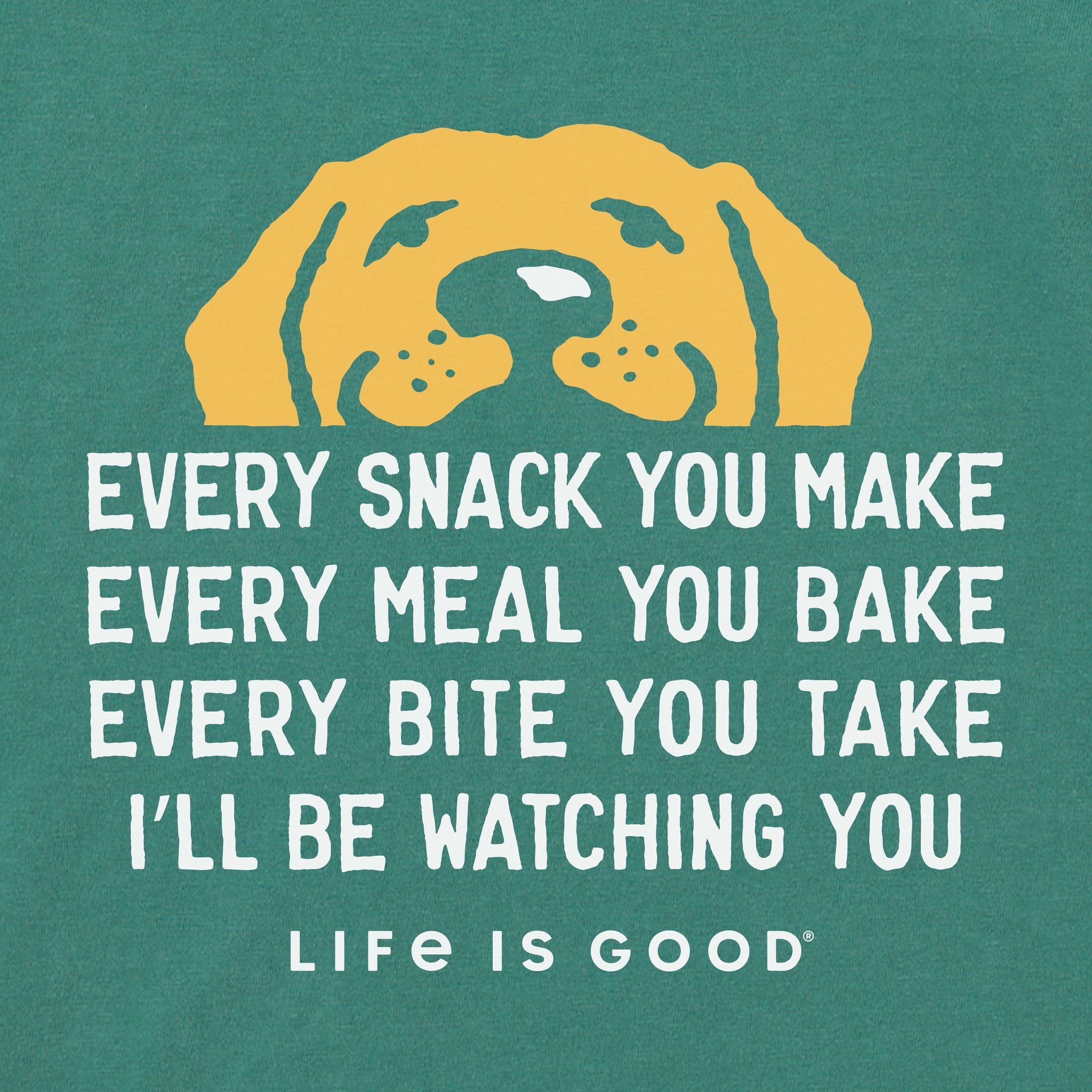 Men's I'll Be Watching You Yellow Lab Short Sleeve Crusher Tee
