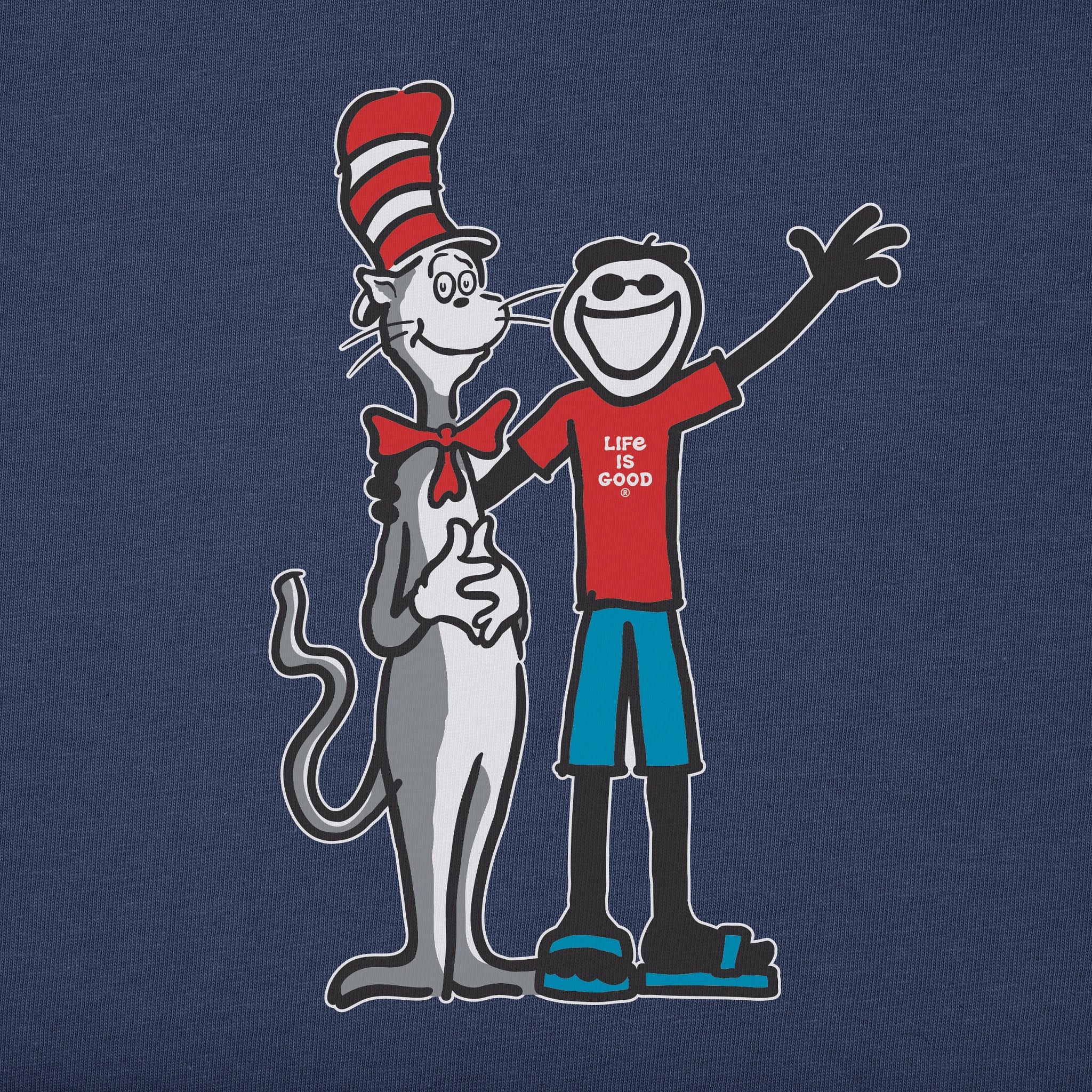 Men's Jake & The Cat in the Hat Short Sleeve Crusher Tee