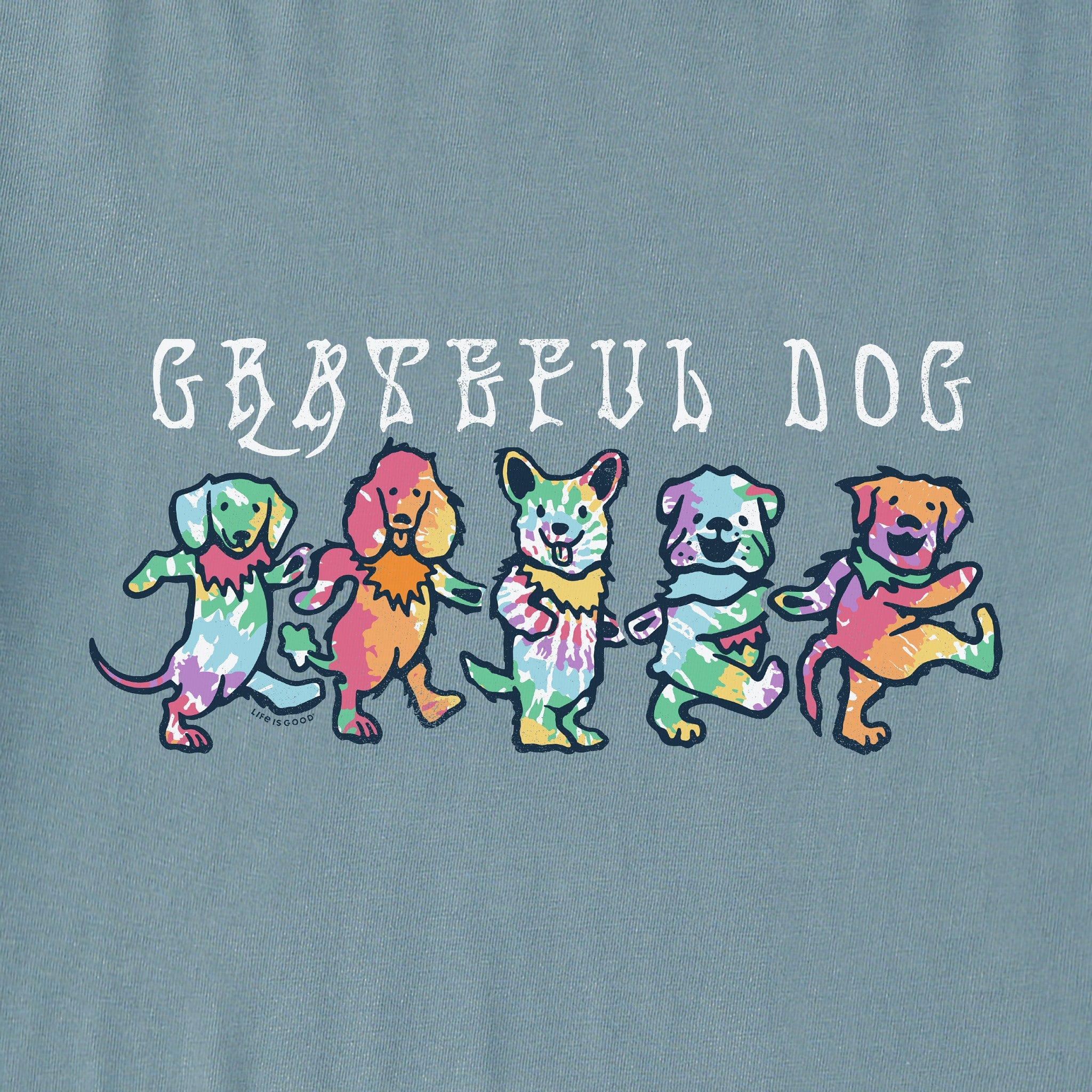 Men's Tie Dye Grateful Dog Simply True Fleece Crew